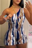 Single Shoudler Sleeveless Print Romper GBGF-2301-1