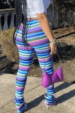 Fashion Stripe Print Knits Pants GBGF-2320
