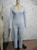 Solid Color Long Sleeve Jumpsuit GBGF-55008