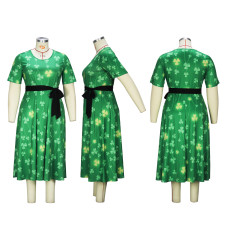 Plus Size Half Sleeve O Neck Print Dress XHSY-19999