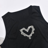 Hollow Out Hot Drill Sleeveless Mini Dress GNZD-9962