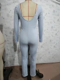 Solid Color Long Sleeve Jumpsuit GBGF-55008