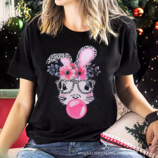 Plus Size Cartoon Print Short Sleeve T Shirt XHSY-29020