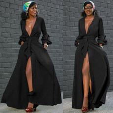 Sexy Stacked Sleeve Patchwork Maxi Dress MTY-6206