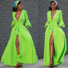 Sexy Stacked Sleeve Patchwork Maxi Dress MTY-6206