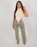Vintage Low Rise Zipper Jeans CM-8708