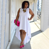Plus Size Sleeveless Loose Casual Dress NNWF-3042