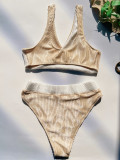 Color Block Patchwork Bikinis 2 Piece Set CASF-6624