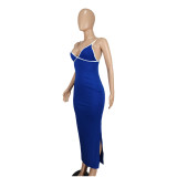 Sexy Sling Slim Split Long Dress YD-8802