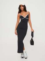 Sexy Sling Slim Split Long Dress YD-8802