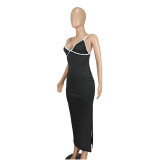 Sexy Sling Slim Split Long Dress YD-8802