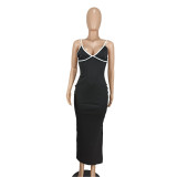 Sexy Sling Slim Split Long Dress YD-8802