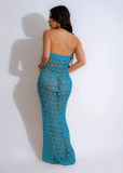 Knitted One-Shoulder Hollow Out Sequin Beach Dress TR-1293