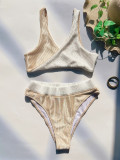 Color Block Patchwork Bikinis 2 Piece Set CASF-6624