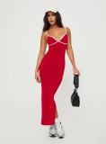 Sexy Sling Slim Split Long Dress YD-8802