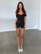 Off Shoulder Solid Color Sexy Two Piece Set YD-8801