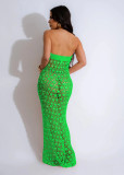 Knitted One-Shoulder Hollow Out Sequin Beach Dress TR-1293
