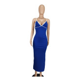 Sexy Sling Slim Split Long Dress YD-8802