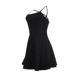Casual Sling Solid Color Mini DressFENF-295