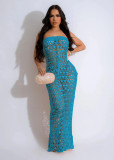 Knitted One-Shoulder Hollow Out Sequin Beach Dress TR-1293
