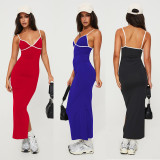 Sexy Sling Slim Split Long Dress YD-8802