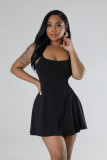Casual Sling Solid Color Mini DressFENF-295