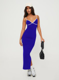 Sexy Sling Slim Split Long Dress YD-8802