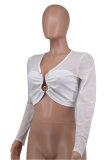 Fashion Long Sleeve V Neck Knitwear XHXF-8694