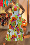 Print Sleeveless Off Shoulder Maxi Dress NY-10733