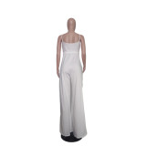 Solid Color Sling Split Jumpsuit QYXZ-9936