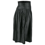 Plius Size PU Leather Half Body Patchwork Skirt GDAM-890