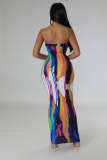 Print Wrap Chest Slim Nightclub Dress E-4663