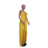 Solid Color Sling Split Jumpsuit QYXZ-9936