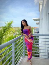 Sexy Print Wrap Chest Tight Maxi Dress QYXZ-9910