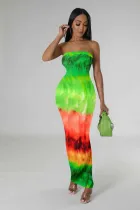 Print Wrap Chest Slim Nightclub Dress E-4663
