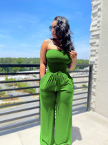 Sexy Solid Color Wrap Chest Wide Leg Jumpsuit ANDF-AD0605
