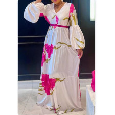 Floral Print Layered Patchwork Maxi Dress QYXZ-9168