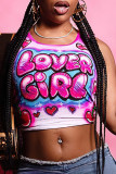 Sleeveless Print U Neck Tank Top GYZY-8804