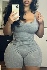 Solid Color Tight Sport Yoga Romper GYZY-8885