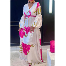 Floral Print Layered Patchwork Maxi Dress QYXZ-9168