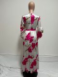 Floral Print Layered Patchwork Maxi Dress QYXZ-9168