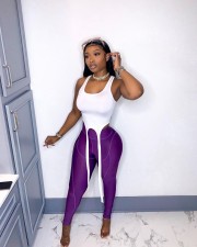 Solid Color Vest Yoga Sport 2 Piece Pants Set QZX-6287