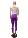 Solid Color Vest Yoga Sport 2 Piece Pants Set QZX-6287
