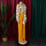 Print Long Sleeve Shirt And Wide Leg Pants 2 Piece Set GMLF-3241