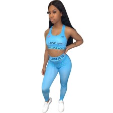 Skinny Fit Sports Trendy Tank Top Pants Suit HNIF-125