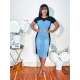 Short Sleeve Print Color Block Midi Dress YNSF-2635
