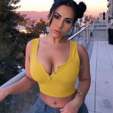 Solid Color Sleeveless Sexy Tank Tops YMT-6406