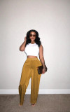 Casual Flannel Wide Leg Pants TR-1296