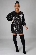 Casual Sequin Half Sleeve Midi Dress GYSF-0054