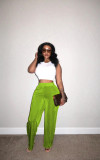 Casual Flannel Wide Leg Pants TR-1296